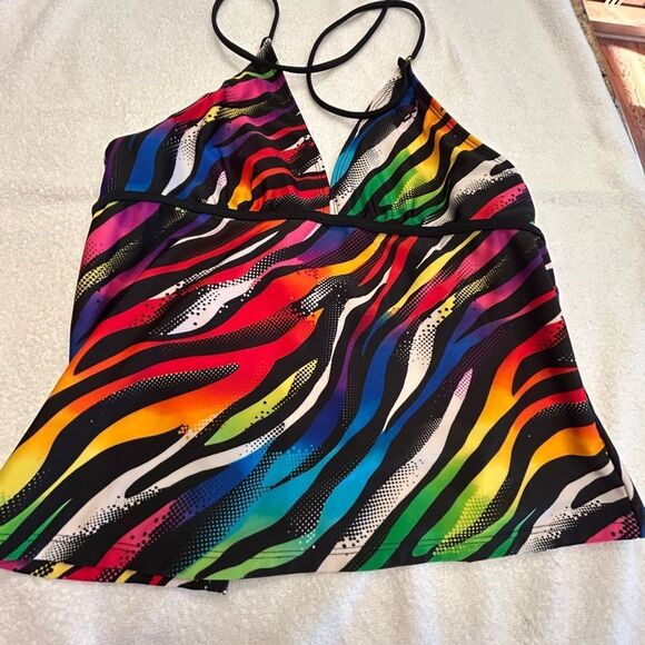 Justice Red and Orange Graphic Crop Camisole - Picture 1 of 5